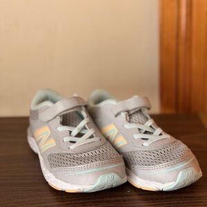 New Balance Gray & Aqua Sneakers — Outgrown Too Fast!